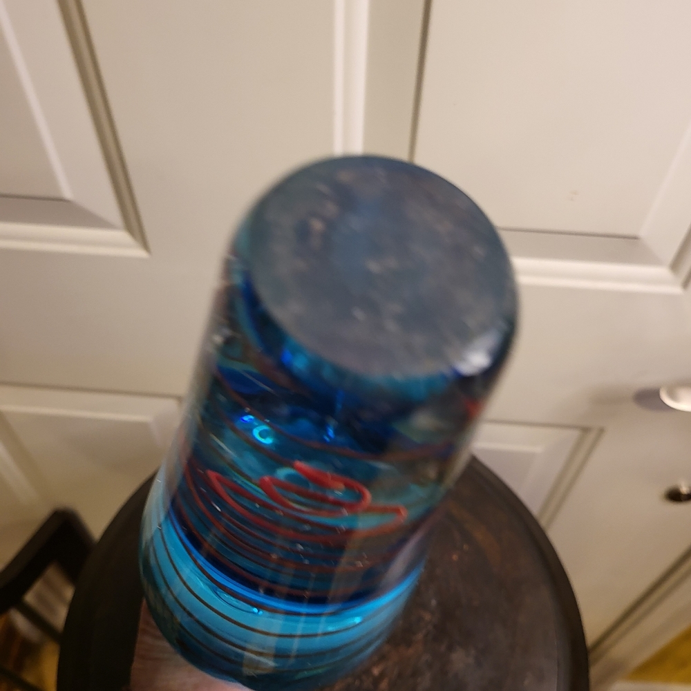 Vintage Hand  Blown Heavy Murano Style Glass Vase - Picture 10 of 11